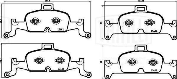 Колодки торм. Audi A4 (B9) (17-)/A5 (16-)/A6 (18-)/A7 (17-) диск. перед. т/с Ate PF4474 TRIALLI
