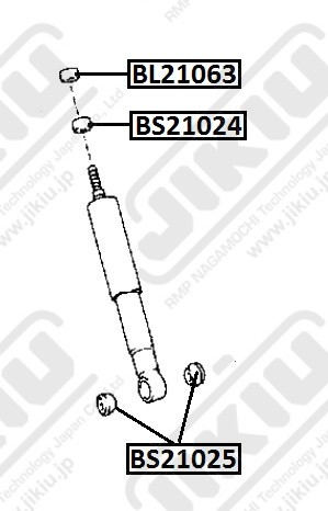Втулка задн амортизатора TOYOTA HILUX 07-, 11-, LAND CRUISER PRADO 90 BS21025 BS21025 JIKIU