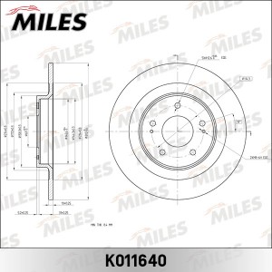 Диск тормозной задний MITSUBISHI OUTLANDER III/ASX 12- (TRW DF6598) K011640 K011640 MILES