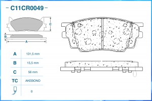 Тормозные колодки передние Low Metallic C11CR0049 C11CR0049 CWORKS