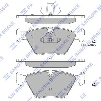 Колодки передние BMW 3 E46, X3 E83 SP2216 SP2216 SANGSIN