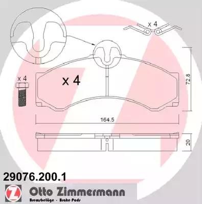 КОЛОДКИ ТОРМ MER SPRINT 4T 97/06- 29076.200.1 ZIMMERMANN