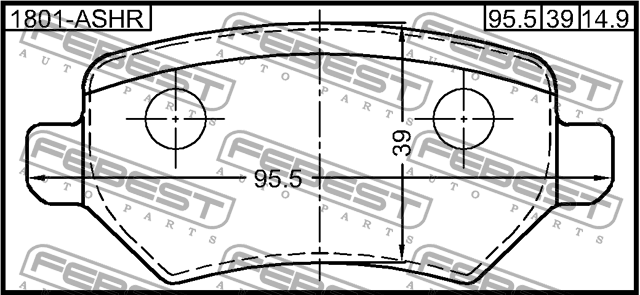Колодки задние 1801-ASHR 1801-ASHR FEBEST