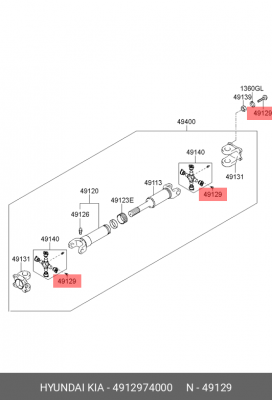4912974000 4912974000-болт кардана 4912974000 HYUNDAI