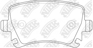 Колодки тормозные VW Golf,Touran AUDI A3,A6 SKODA Octavia задние (4шт.) NIBK PN0349 NIBK
