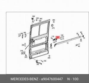 каретка сдвижной двери! с роликами\ VW Crafter, MB Sprinter A9047600447 MERCEDES BENZ