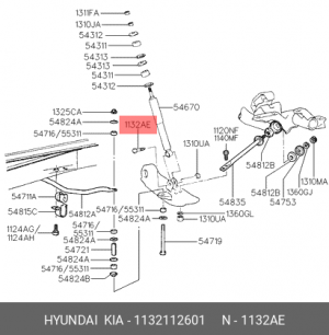 Болт HYUNDAI Porter крепления амортизатора переднего OE 1132112601 HYUNDAI KIA