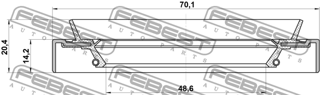 Сальник привода (50X70X14,2X20,4) NISSAN MURANO Z51 2007-2014 95HDS-50701420X 95HDS-50701420X FEBEST