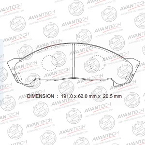 Колодки тормозные дисковые Avantech передние (противоскрипная пластина в компл.) AV986 AVANTECH
