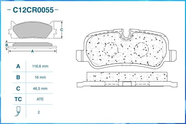 Тормозные колодки задние Low Metallic C12CR0055 C12CR0055 CWORKS