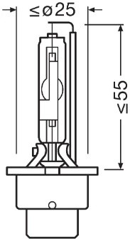 Лампа ксеноновая D4R 35W P32d-6 4300K 42V 2800лм OSRAM 66450 OSRAM