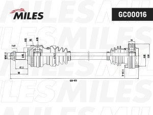 Привод в сборе левый/правый BMW E36/E46 1.6-2.0 (ABS) (GKN 300645) GC00016 GC00016 MILES