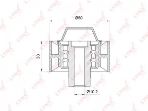 Ролик приводного ремня PEUGEOT 206,208,Partner CITROEN Berlingo обводной LYNX PB-7114 LYNXAUTO