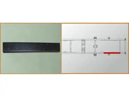 Усилитель Г-3302 рамы № 4 под амортизатор задний левый (S-4мм) (L-730мм) A115330201 AZG