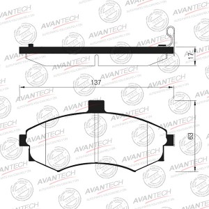 Колодки тормозные дисковые Avantech передние (противоскрипная пластина в компл.) AV115 AVANTECH
