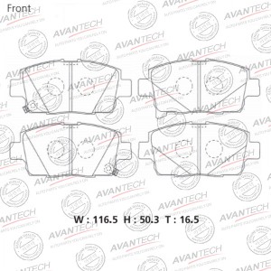 Колодки тормозные дисковые Avantech передние (противоскрипная пластина в компл.) AV280 AVANTECH