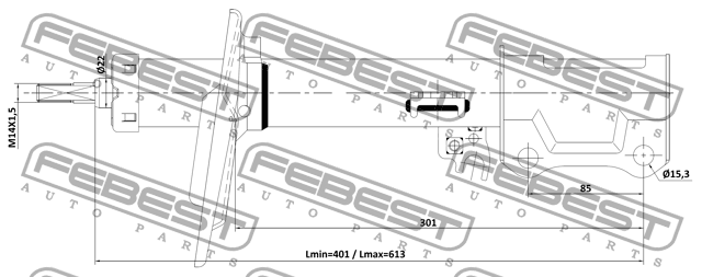 Амортизатор задний L GAS (twin tube) 01110-003RL FEBEST