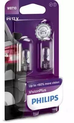 Лампа 12V W5W T10W W2.1x9.5d блистер (2шт.) PHILIPS 12040VPB2 PHILIPS
