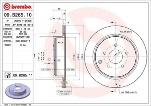 Диск тормозной 09.B265.11 09.B265.11 BREMBO