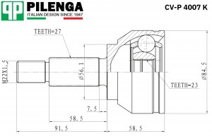 ШРУС наружный 27x23 MONDEO III  1.8-2.0 CV-P4007K CVP4007K PILENGA