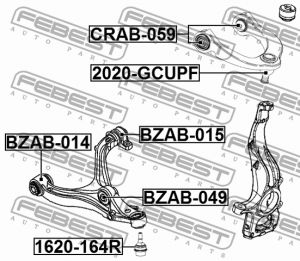 Сайлентблок передн верхн рычага JEEP GRAND CHEROKEE IV (WK2) 2010- CRAB-059 CRAB-059 FEBEST