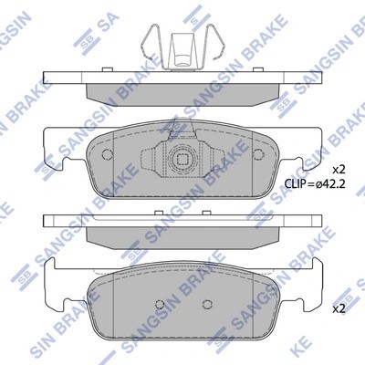 Колодки тормозные ЛАДА X-Ray RENAULT Sandero (14-) передние (4шт.) SANGSIN SP1787 SANGSIN