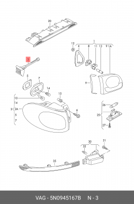 VW TIGUAN (2007-2011) РЕГУЛИРОВОЧНЫЙ РЫЧАГ 5N0 945 167 B VAG