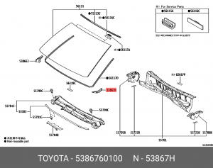 УПЛОТНИТЕЛЬ 53867-60100 53867-60100 TOYOTA