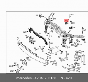 Датчик MERCEDES GL (X166) открытия капота левый OE A 204 870 31 58 MERCEDES BENZ