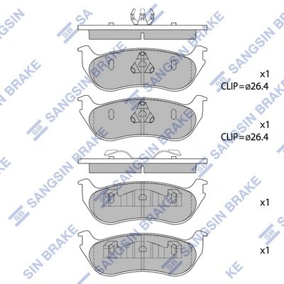 Колодки задние FORD EXPLORER 96-01 SP1445 SP1445 SANGSIN