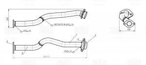 Труба приёмная для а/м Nissan X-Trail T30 (01-) 2.0i/2.5i (алюм. сталь) (ERP 202 ERP2020 TRIALLI