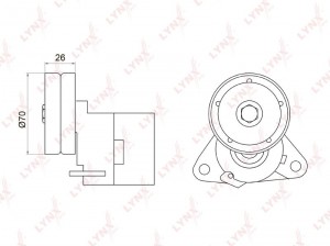 Натяжитель приводного ремня CHEVROLET Lacetti (03-),Captiva (06-),Epica (05-) LY PT-3031 LYNXAUTO