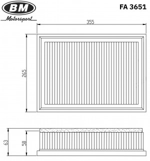 Фильтр воздушный FA3651 FA3651 BM MOTORSPORT