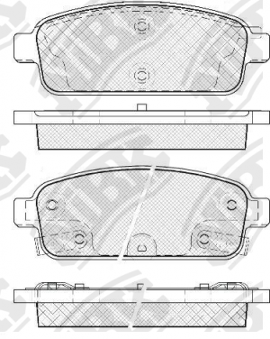 Колодки тормозные CHEVROLET Cruze (09-) задние (4шт.) NIBK PN0392 NIBK