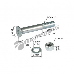 Ремкомплект седельного устройства JSK 37 (болт 1шт) MANSONS 800.013 MANSONS