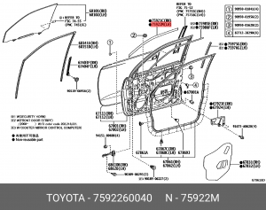 Наклейка 7592260040 Toyota 75922-60040 TOYOTA