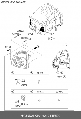 Фара HYUNDAI Porter 2 (12-) левая OE 921014F500 HYUNDAI KIA