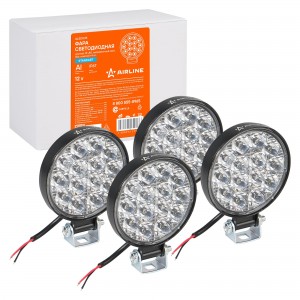 Фара светодиодная круглая, 14 LED направленный свет, 14W (83х83х22) 12V, 4шт. ST ALED035 AIRLINE