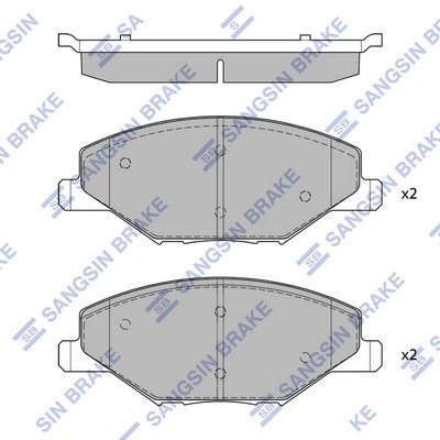 Колодки тормозные VW Polo Sedan (10-) передние (4шт.) SANGSIN SP1595 SANGSIN