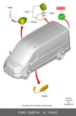 фонарь задний габаритный правый!\ Ford Transit 14> 2008794 FORD