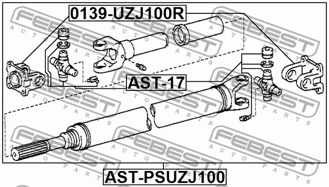 Фланец крестовины кардана TOYOTA LAND CRUISER 100 1998-2007 0139-UZJ100R 0139UZJ100R FEBEST
