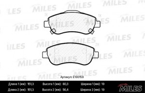 Колодки тормозные передние (Смесь Semi-Metallic) HONDA CR-V III 07- (TRW GDB3445 E100159 MILES