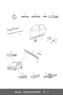 Молдинг VAG 5628549399B9 VAG