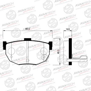 Колодки тормозные дисковые Avantech задние  (противоскрипная пластина в компл.) AV025 AVANTECH