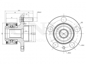 Ступица передняя (с ABS) HUB-20043 UNIO
