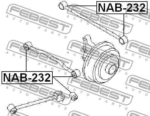 Сайлентблок задн поперечн тяги HYUNDAI SONATA 08- NAB-232 NAB-232 FEBEST