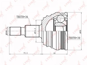 ШРУС наружный VW Passat (91-93) AUDI TT (98-06) комплект LYNX CO-8002 LYNXAUTO