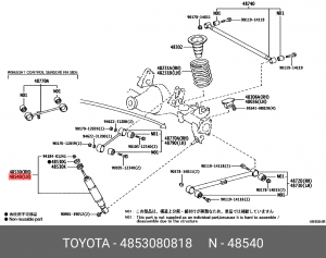 АМОРТИЗАТОР ЗАДНИЙ 48530-79325 48530-80818 48530-80818 TOYOTA