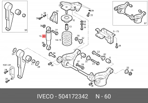 амортизатор кабины!\IVECO 504172342 IVECO