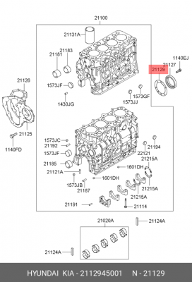 Кольцо HYUNDAI HD65,72,78,County сальника коленвала заднего (100х120х9.5) OE 2112945001 HYUNDAI KIA